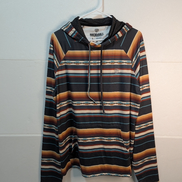 Black and Brown Striped Hoodie Sweatshirt - Picture 1 of 8